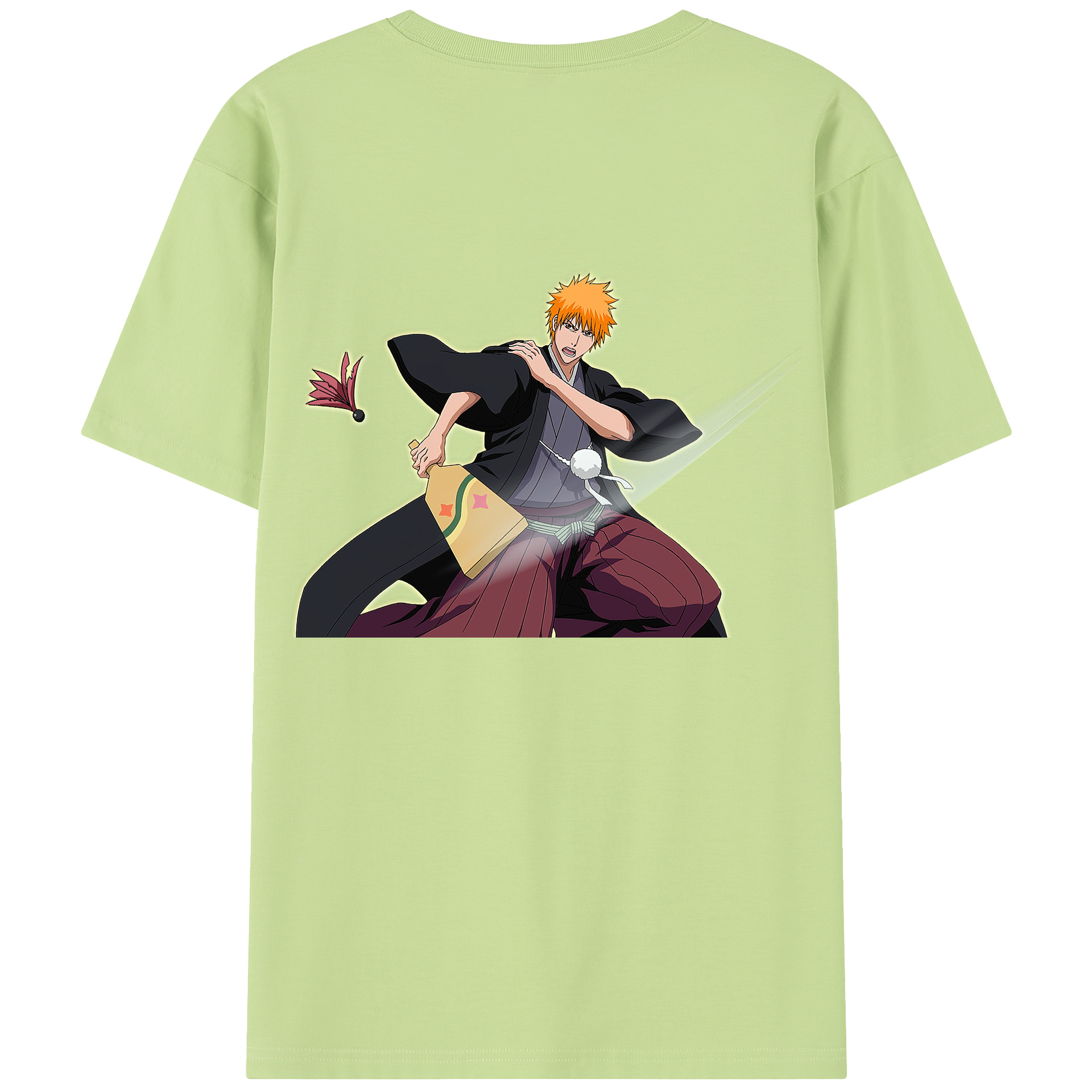 （画像用） ブリーチ 黒崎一護（くろさき いちご）BLEACH Kurosaki Ichigo 綿100％半袖Tシャツ（背面プリント）